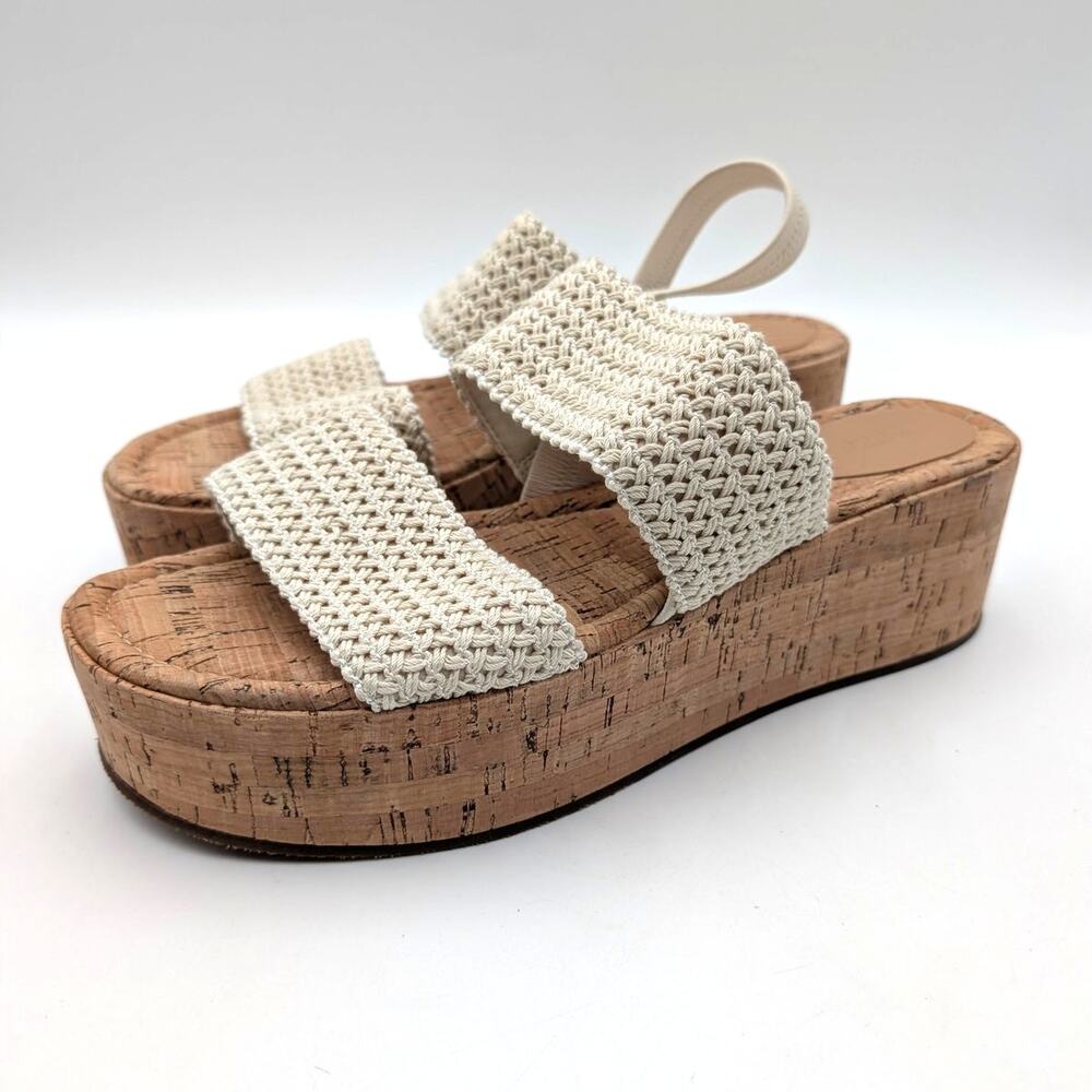 Nordstrom Rack Cassie Platform Wedge Sandals Women's White Lyst Size US11M EU41